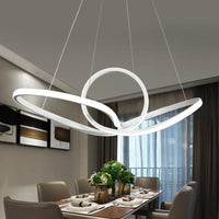 Acrylic Seamless Curve Hanging Ceiling Light Minimalist White LED Pendant Chandelier - Rebooters