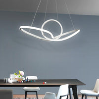 Acrylic Seamless Curve Hanging Ceiling Light Minimalist White LED Pendant Chandelier - Rebooters