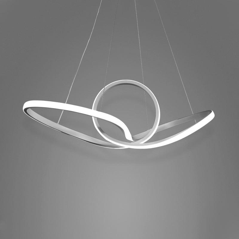 Acrylic Seamless Curve Hanging Ceiling Light Minimalist White LED Pendant Chandelier - Rebooters