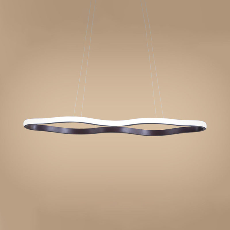 Wave Hanging Ceiling Light Modern Acrylic Coffee LED Light - Rebooters