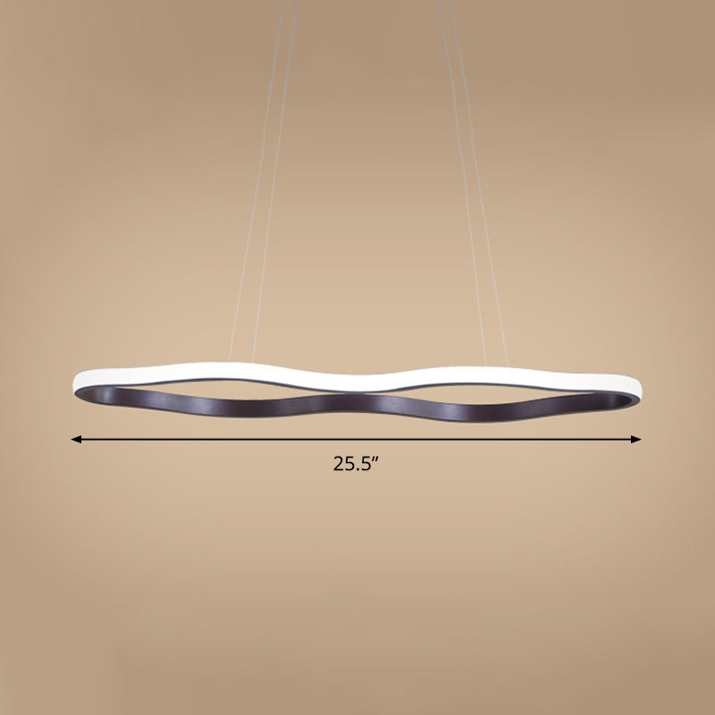 Wave Hanging Ceiling Light Modern Acrylic Coffee LED Light - Rebooters