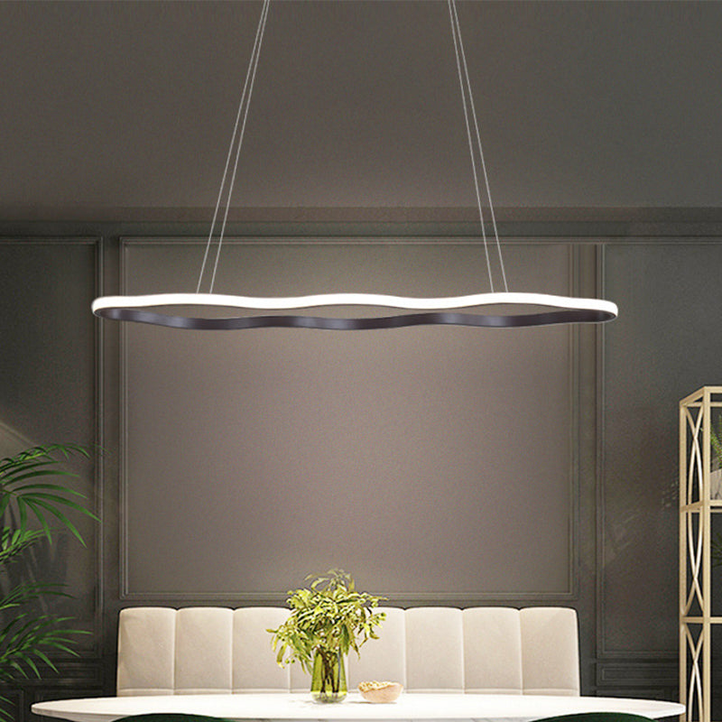 Wave Hanging Ceiling Light Modern Acrylic Coffee LED Light - Rebooters