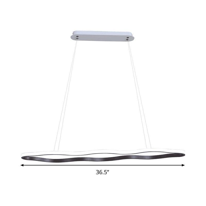 Wave Hanging Ceiling Light Modern Acrylic Coffee LED Light - Rebooters