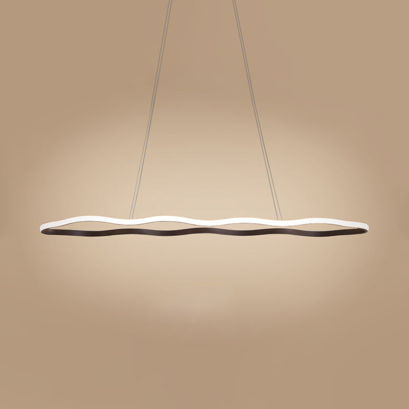 Wave Hanging Ceiling Light Modern Acrylic Coffee LED Light - Rebooters