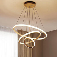 31.5"/39" Wide Ring Pendant Light Fixture Simple Style Acrylic White LED Chandelier Lamp Warm White Light - Rebooters