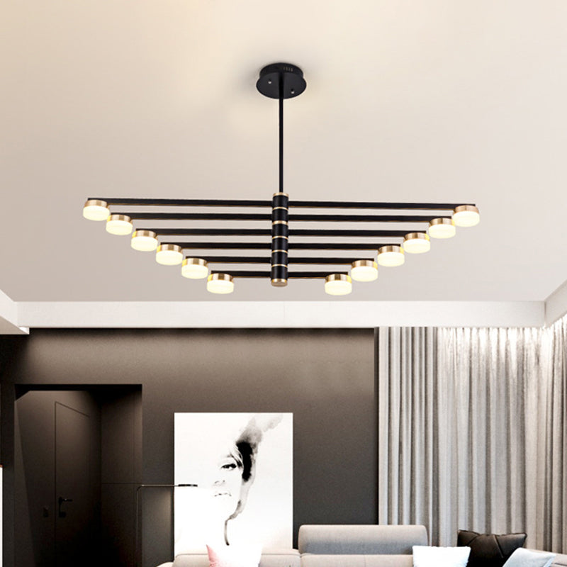 12-Head Living Room Chandelier Modern Stylish Black Ceiling Lamp - Rebooters