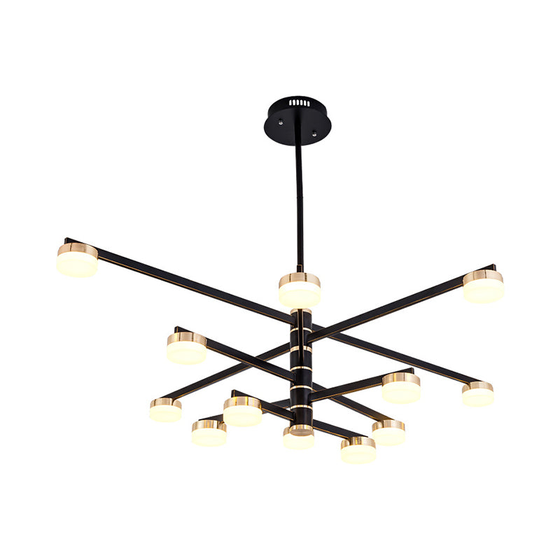 12-Head Living Room Chandelier Modern Stylish Black Ceiling Lamp - Rebooters