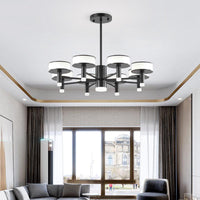 6/8 Lights Living Room LED Chandelier Modernist Black Lamp - Rebooters