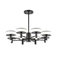 6/8 Lights Living Room LED Chandelier Modernist Black Lamp - Rebooters