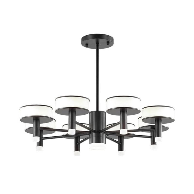 6/8 Lights Living Room LED Chandelier Modernist Black Lamp - Rebooters