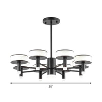 6/8 Lights Living Room LED Chandelier Modernist Black Lamp - Rebooters