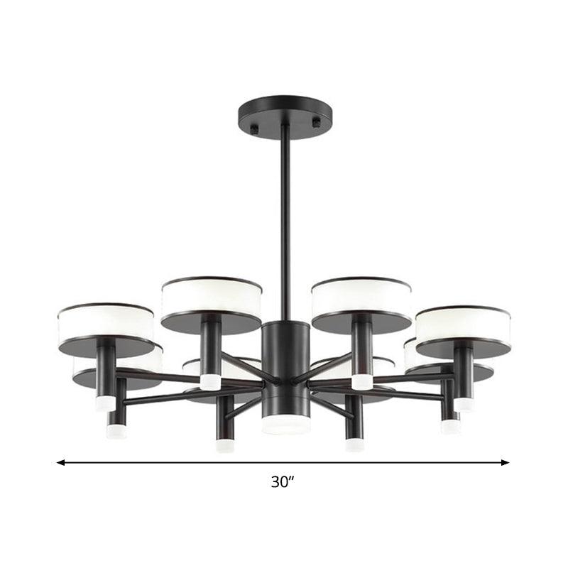 6/8 Lights Living Room LED Chandelier Modernist Black Lamp - Rebooters