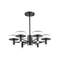 6/8 Lights Living Room LED Chandelier Modernist Black Lamp - Rebooters