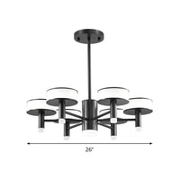 6/8 Lights Living Room LED Chandelier Modernist Black Lamp - Rebooters