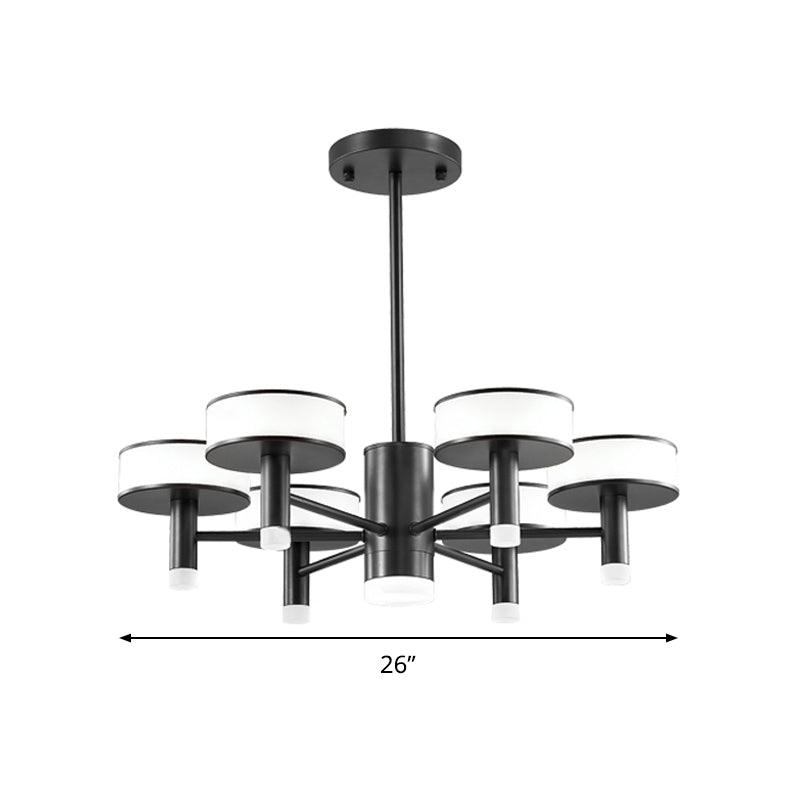 6/8 Lights Living Room LED Chandelier Modernist Black Lamp - Rebooters