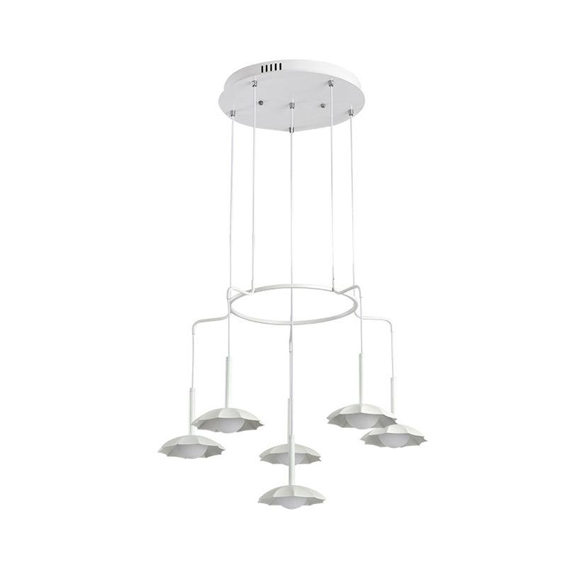 6-Head Living Room Chandelier Modernist Style White Light - Rebooters