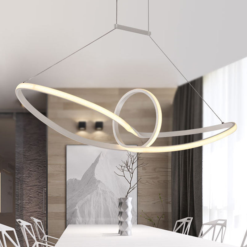 White Knot Ceiling Pendant Minimalist LED Acrylic Lamp - Rebooters