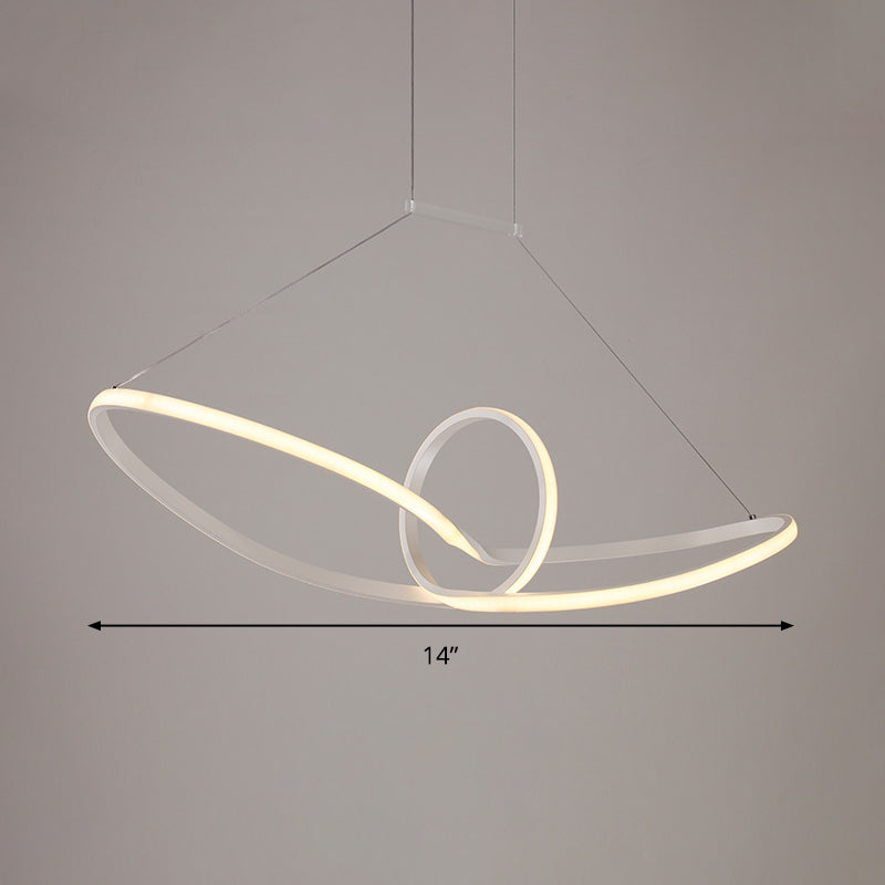 White Knot Ceiling Pendant Minimalist LED Acrylic Lamp - Rebooters