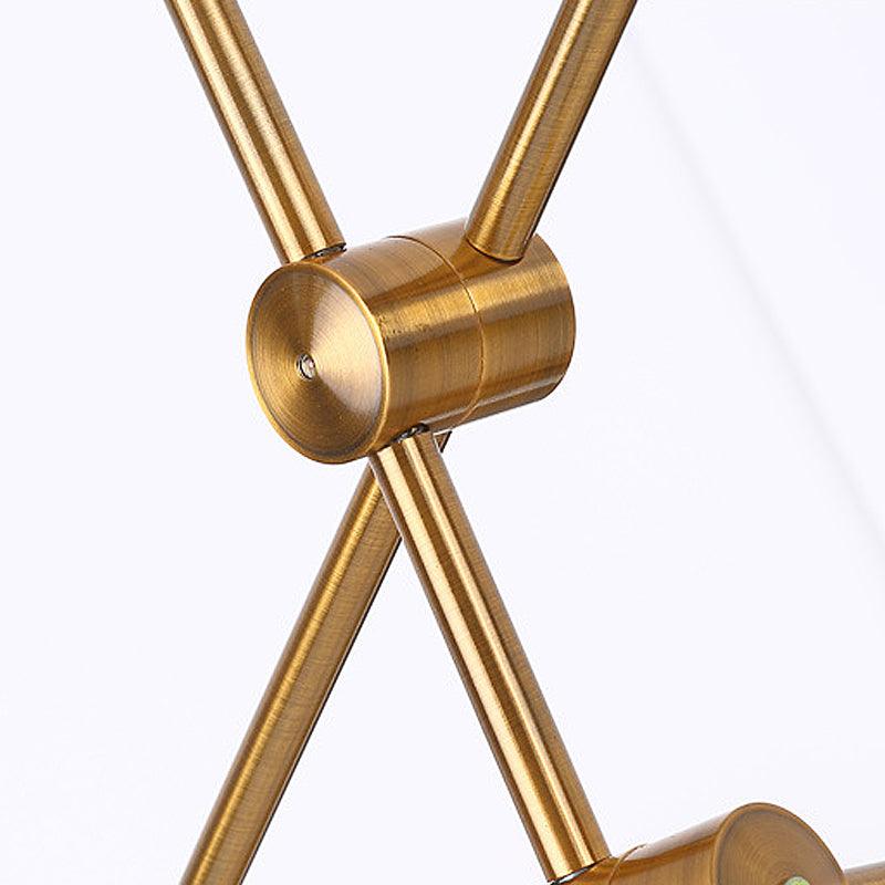 Adjustable Crossed Pendant Lighting Metallic Gold Chandelier - Rebooters