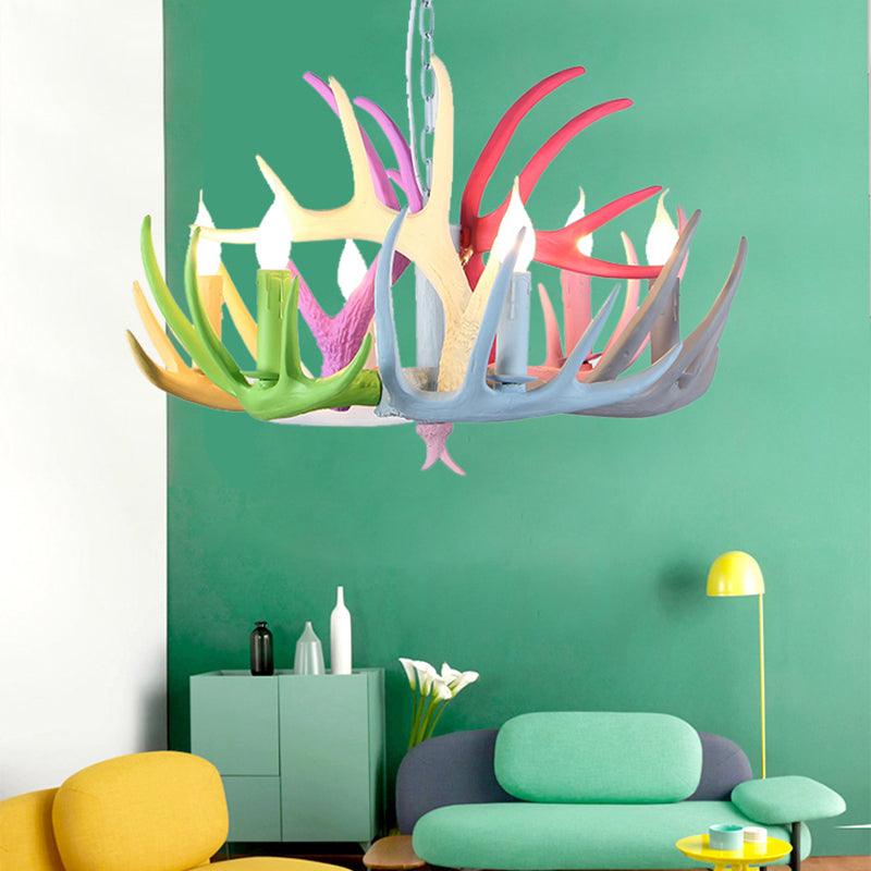 16"/23" Wide Antler Resin Chandelier Lighting 4/6/8 Heads - Rebooters