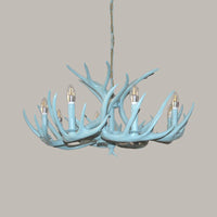 4/8 Heads Branch Chandelier Lighting Cottage Blue Resin Lamp - Rebooters