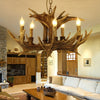 Rustic Faux Antler Ceiling Chandelier 5 Heads Pendant Light - Rebooters