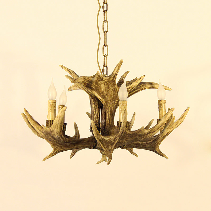 Rustic Faux Antler Ceiling Chandelier 5 Heads Pendant Light - Rebooters