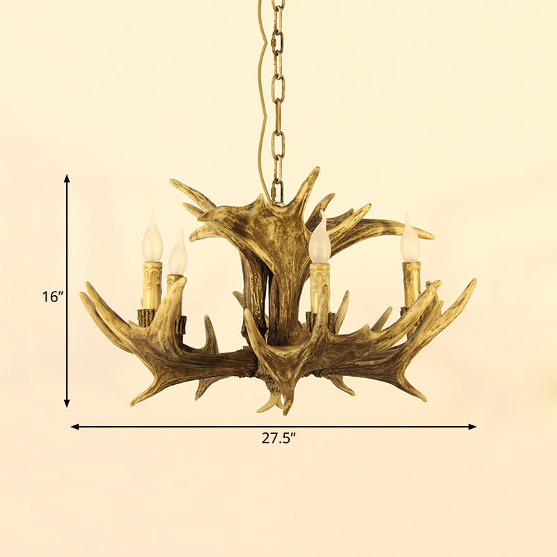 Rustic Faux Antler Ceiling Chandelier 5 Heads Pendant Light - Rebooters
