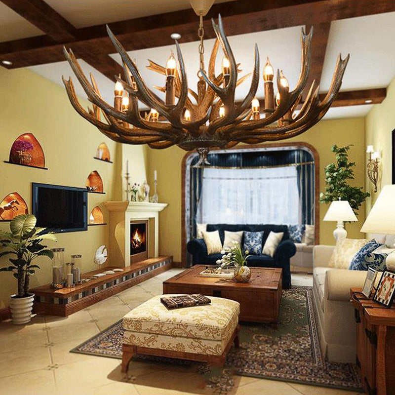Branch Resin Pendant Chandelier Cottage 6/8/12 Heads Light - Rebooters