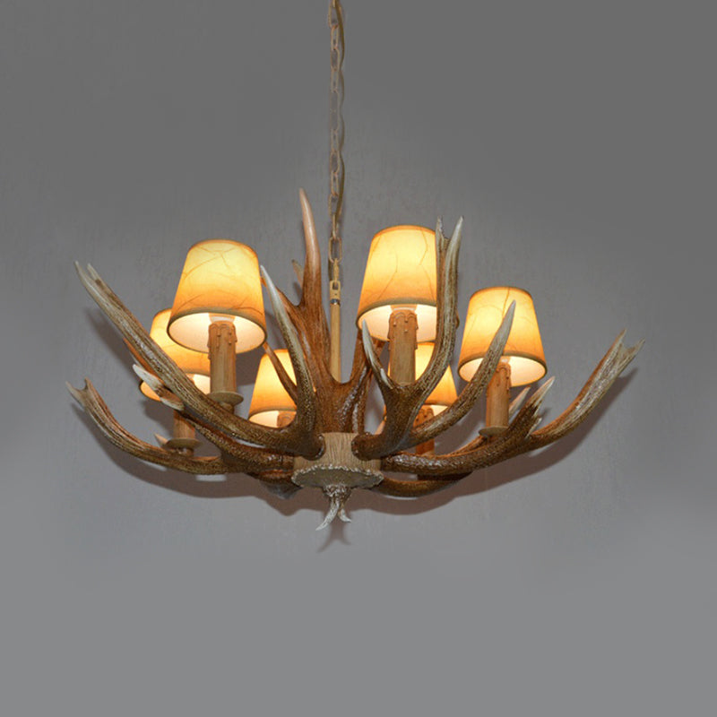 Resin Brown Ceiling Chandelier Branch 4/6/8 Bulbs Pendant Light - Rebooters