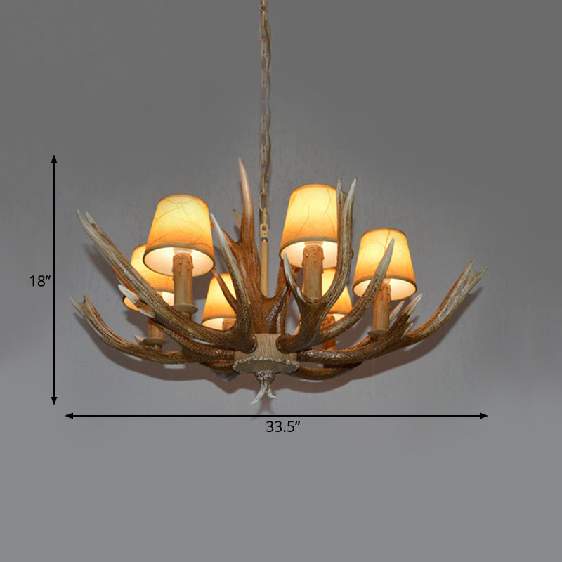 Resin Brown Ceiling Chandelier Branch 4/6/8 Bulbs Pendant Light - Rebooters