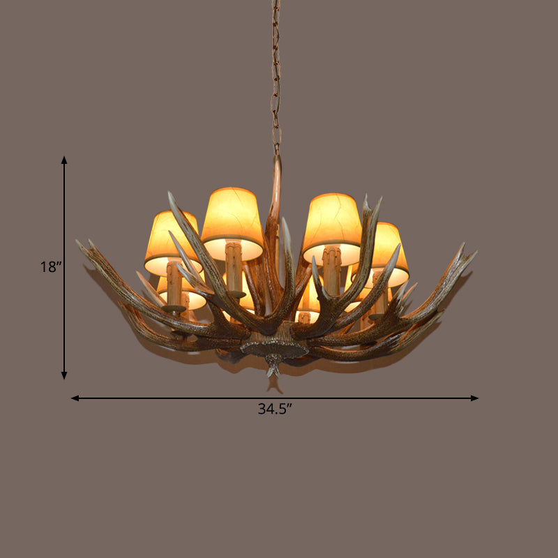 Resin Brown Ceiling Chandelier Branch 4/6/8 Bulbs Pendant Light - Rebooters