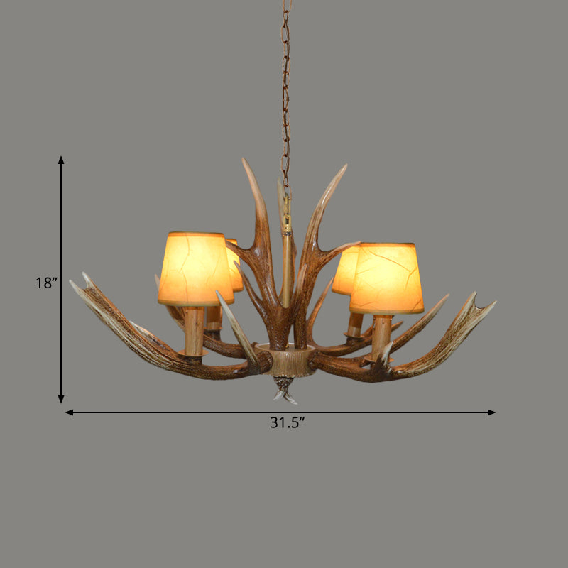 Resin Brown Ceiling Chandelier Branch 4/6/8 Bulbs Pendant Light - Rebooters