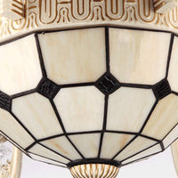 6 Lights Living Room Ceiling Chandelier Mediterranean Cream Hanging Lamp - Rebooters