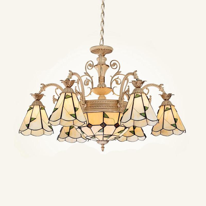 Baroque Conical Chandelier Lighting 9/11 Lights Cut Glass - Rebooters