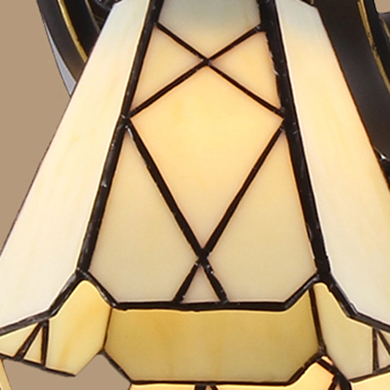 Yellow Glass Cone Chandelier Lighting Baroque 5/6/8 Lights Black Ceiling Lamp - Rebooters