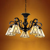 Yellow Glass Cone Chandelier Lighting Baroque 5/6/8 Lights Black Ceiling Lamp - Rebooters