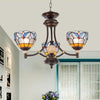 White Clear Glass Domed Shade Chandelier Light Fixture Mediterranean 3 5 8 Lights Suspension Lamp - Rebooters