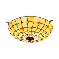 5 Heads Ceiling Lighting Tiffany Beaded Art Glass Fixture - Rebooters