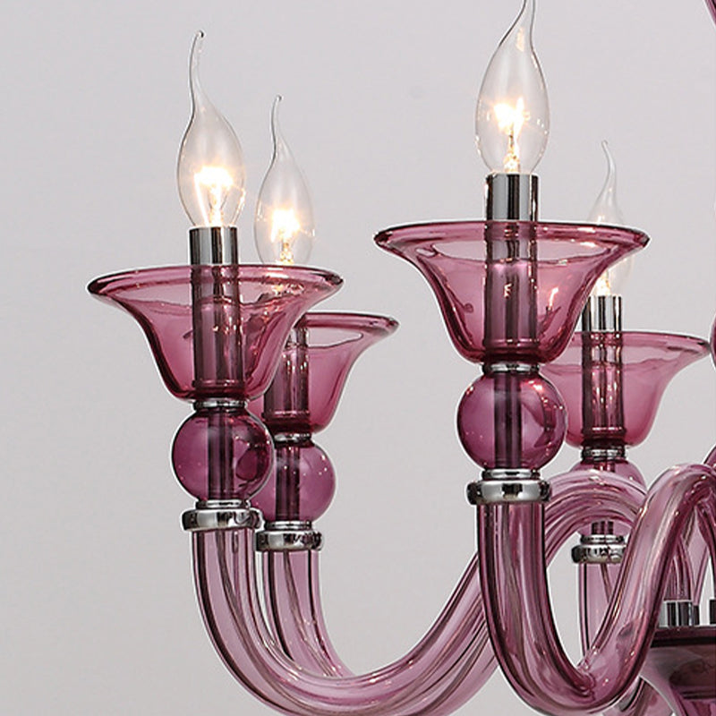 10 Bulbs Candle Chandelier Pendant Light Traditionary Glass Lamp - Rebooters