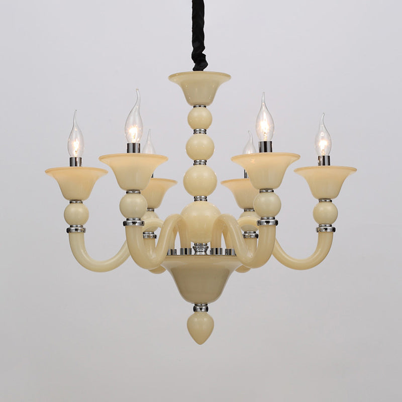 10 Bulbs Candle Chandelier Pendant Light Traditionary Glass Lamp - Rebooters