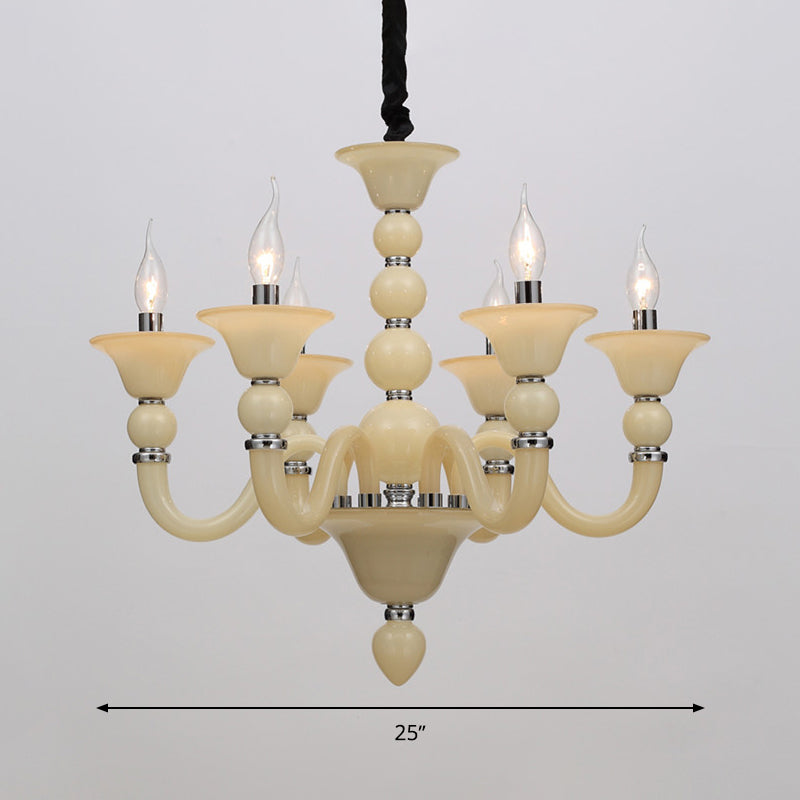 10 Bulbs Candle Chandelier Pendant Light Traditionary Glass Lamp - Rebooters