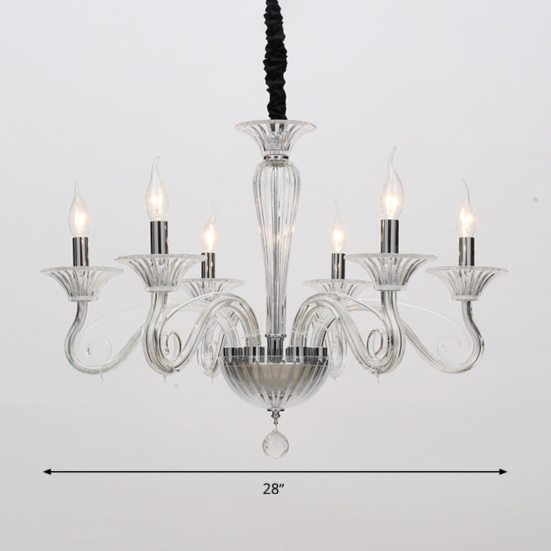 Traditional Curved Arm Pendant Chandelier 6/8/10 Heads - Rebooters