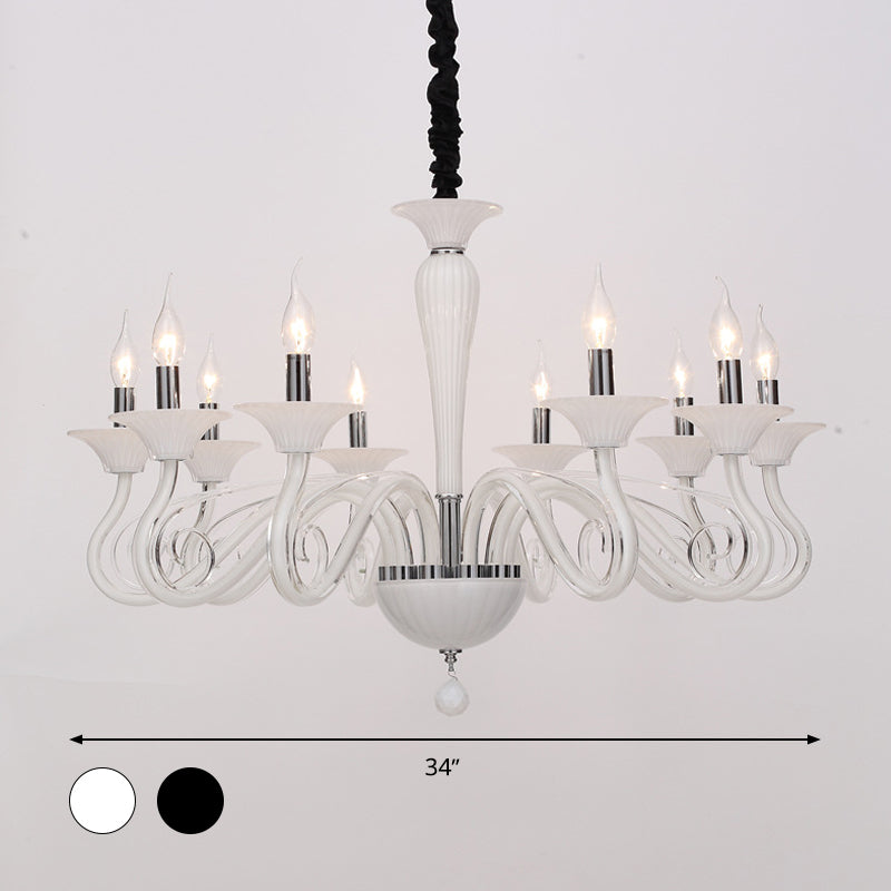 Traditional Curved Arm Pendant Chandelier 6/8/10 Heads - Rebooters