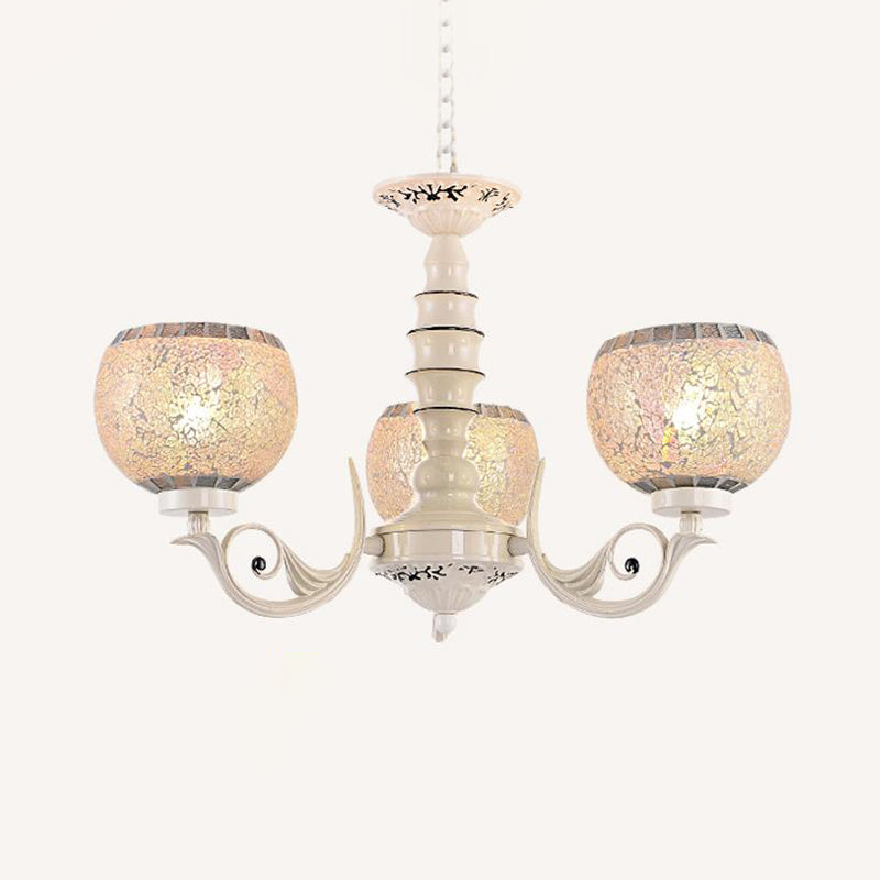 White 3/5/8 Lights Chandelier Pendant Light Tiffany Style - Rebooters