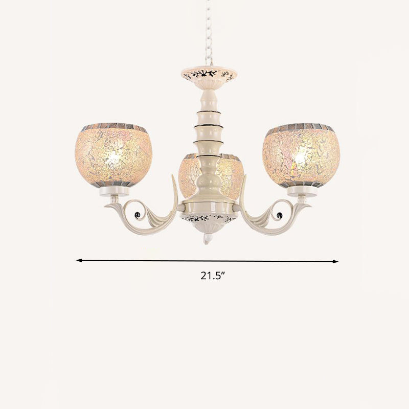 White 3/5/8 Lights Chandelier Pendant Light Tiffany Style - Rebooters