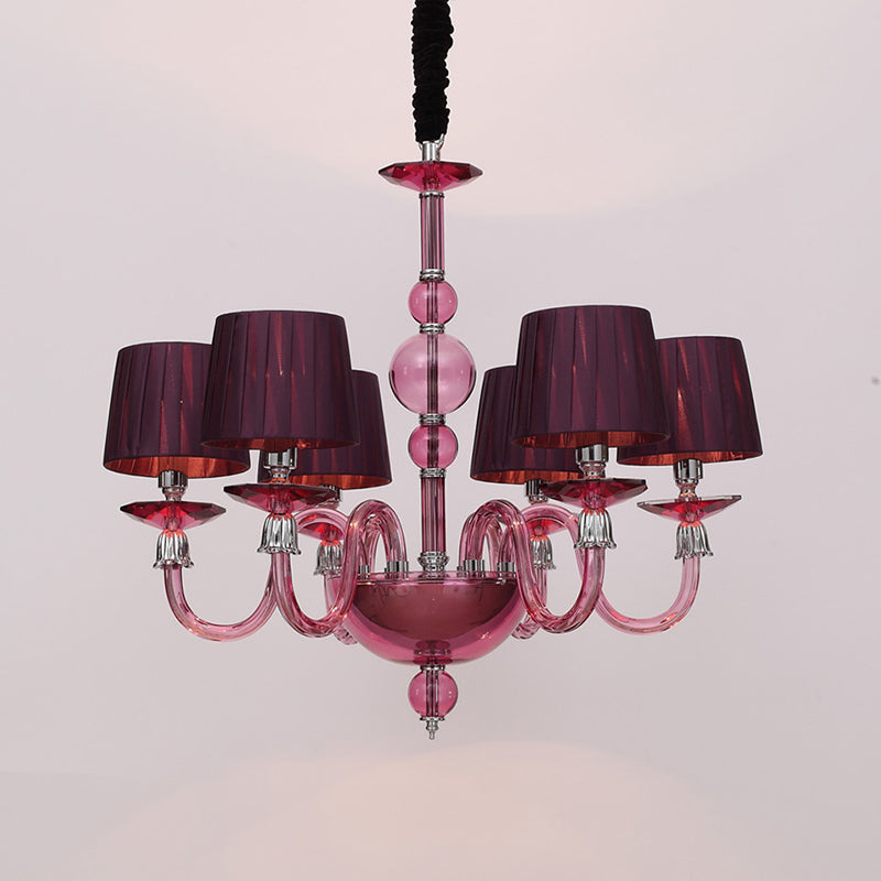 Traditional Starburst Pendant Chandelier Purple Glass Lamp - Rebooters