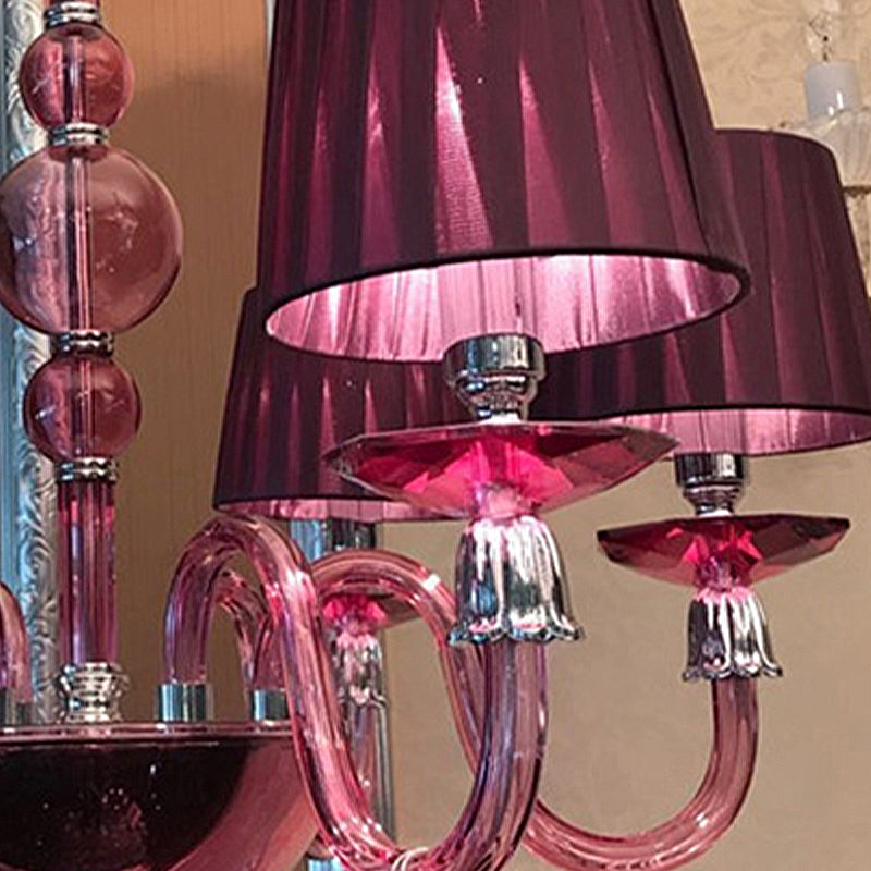 Traditional Starburst Pendant Chandelier Purple Glass Lamp - Rebooters