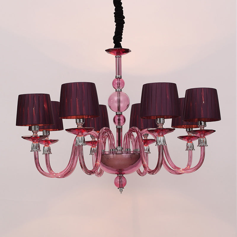 Traditional Starburst Pendant Chandelier Purple Glass Lamp - Rebooters