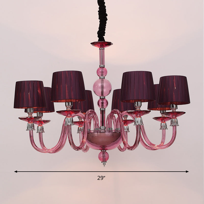 Traditional Starburst Pendant Chandelier Purple Glass Lamp - Rebooters